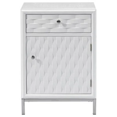 Contemporary One Door One Drawer Chairside